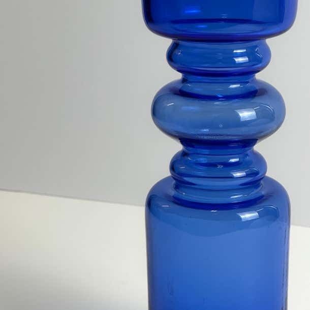 photo furniture Cobalt Blue Glass Vase, Nanny Still Style, Handcrafted In Romania, 1970s