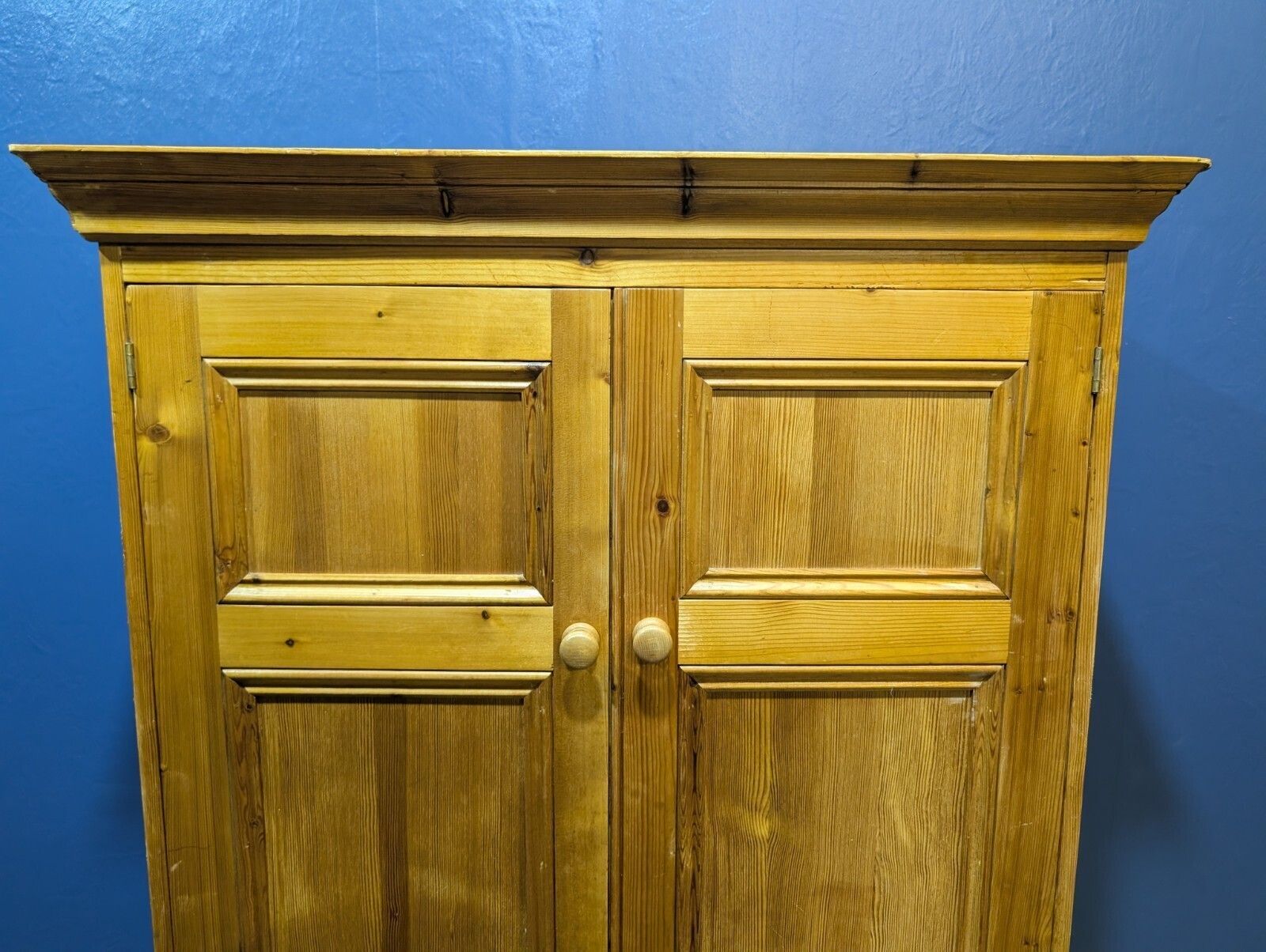 Vintage Pine Wardrobe Armoire Larder Linen Closet Bedroom Kitchen Drawers Chest. photo for sale