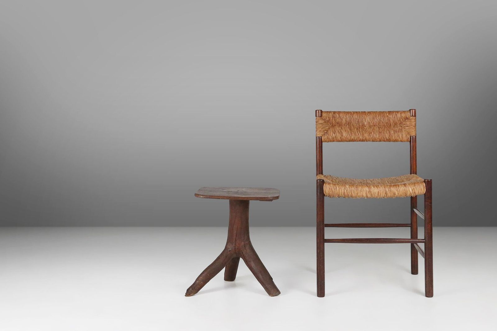 Wooden Stool With Tree Branch Legs, France, 1850s photo Furniture