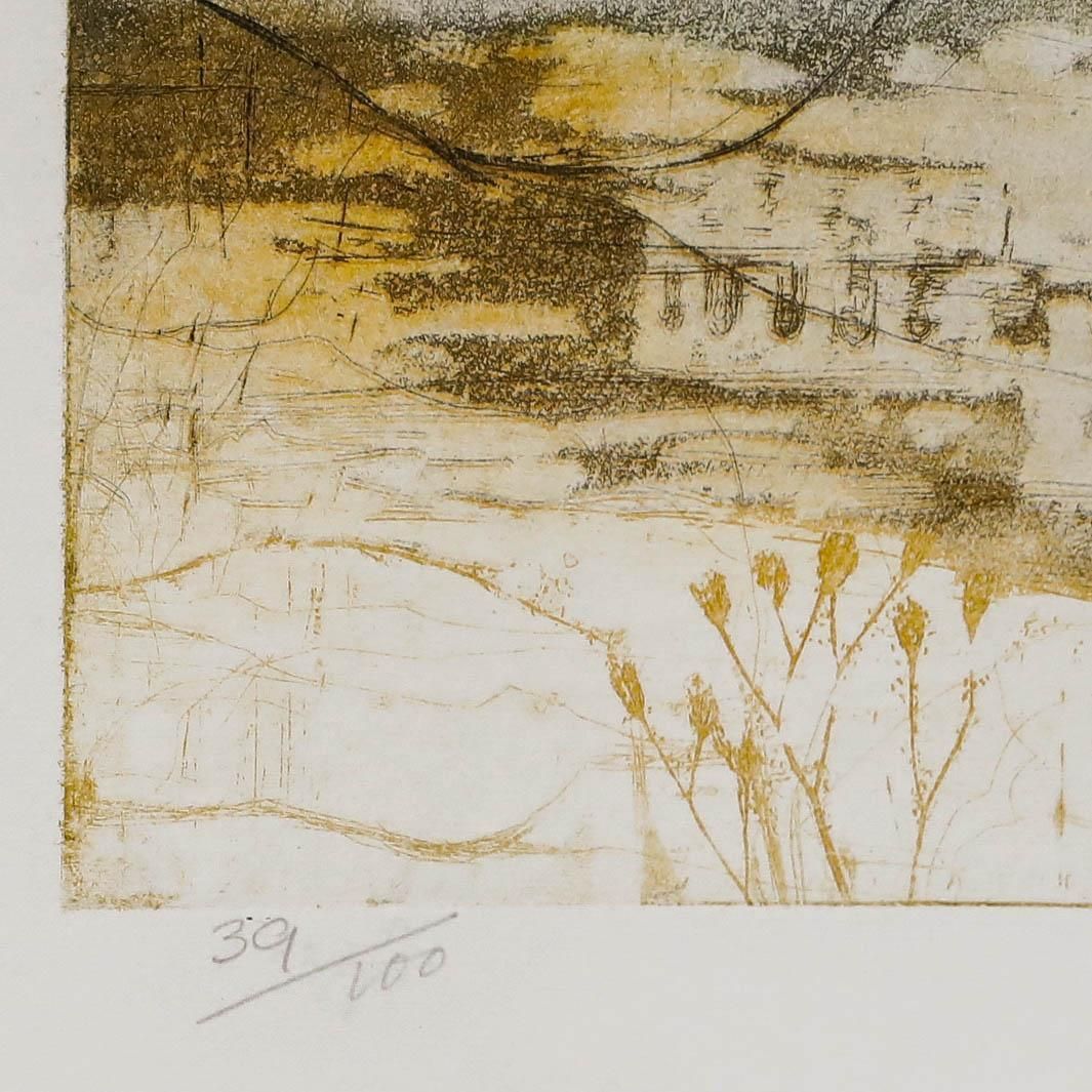Pat Mallinson (1930 2008)   Contemporary Etching, Kenwood In Winter photo for sale
