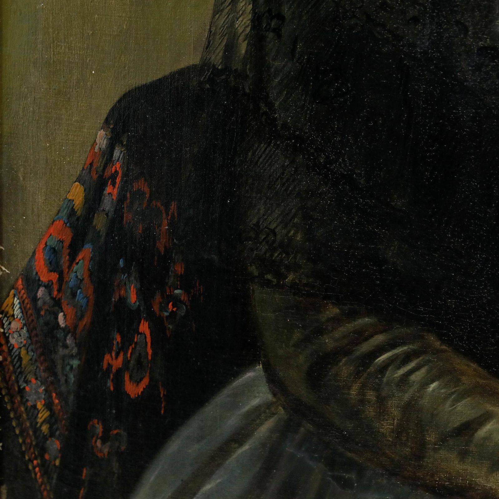 1851 Oil   Lady In Silk And Lace photo Art