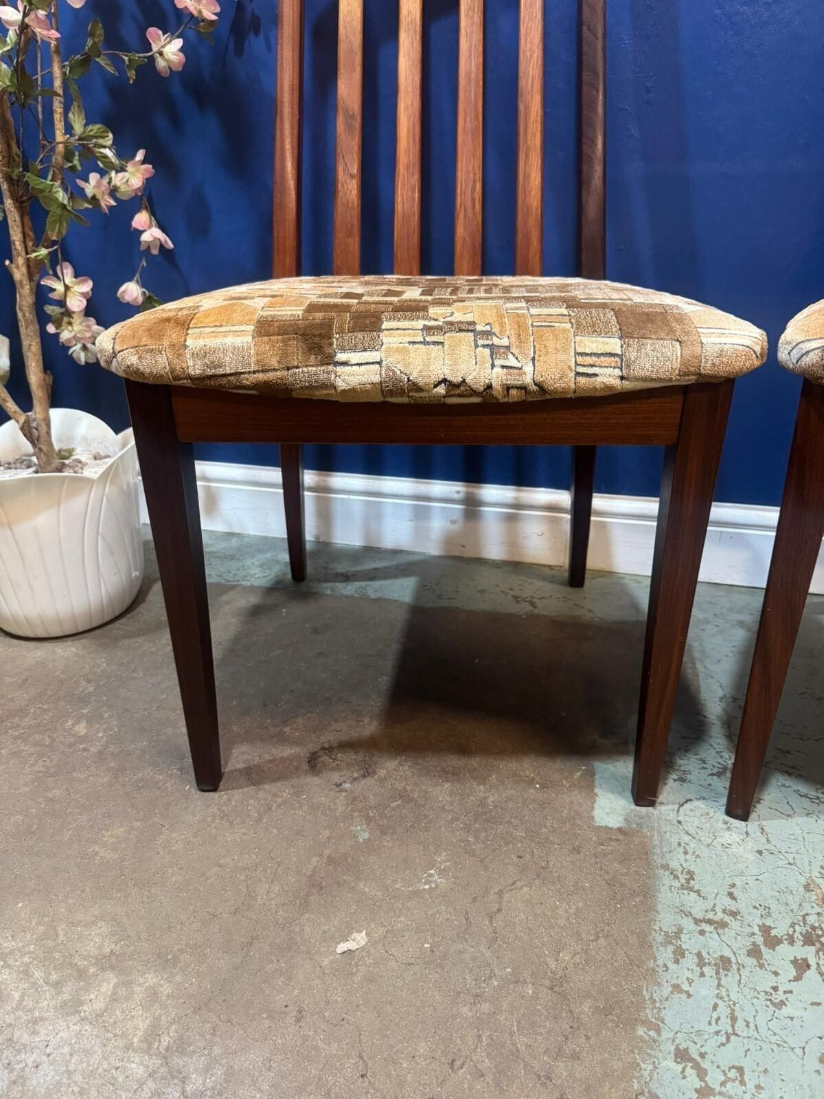 Set Of 2 G Plan Dining Chairs Fresco Teak Fabric Padded Vintage Mid Century. photo 125.0