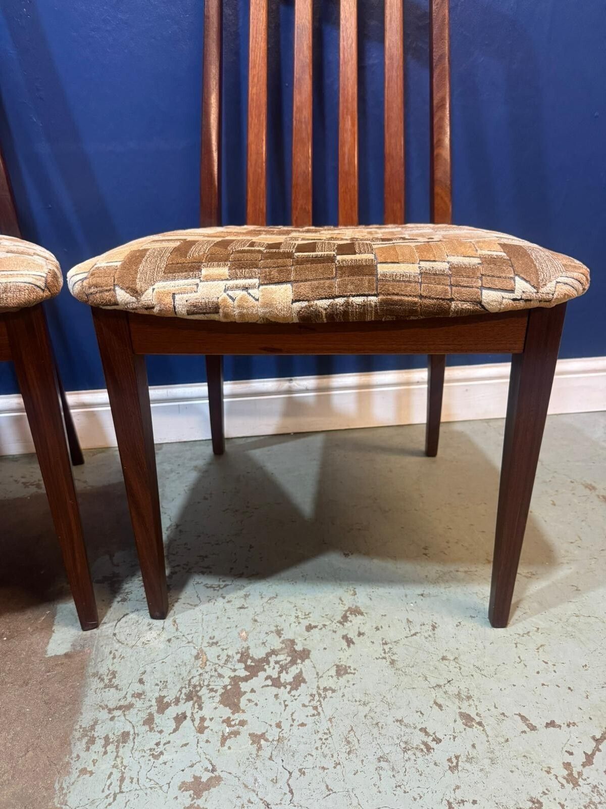 Set Of 2 G Plan Dining Chairs Fresco Teak Fabric Padded Vintage Mid Century. photo buy