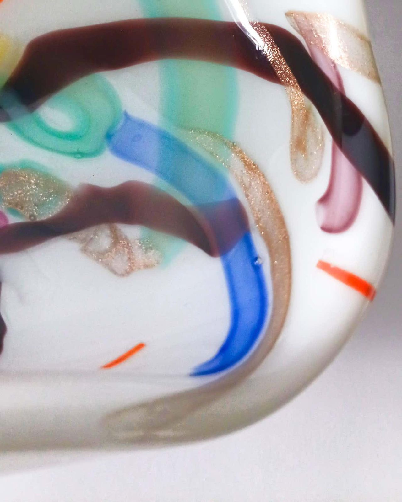 Murano Lattimo And Aventurine Glass Bowl Attributed To Fratelli Toso, 1960s photo for sale