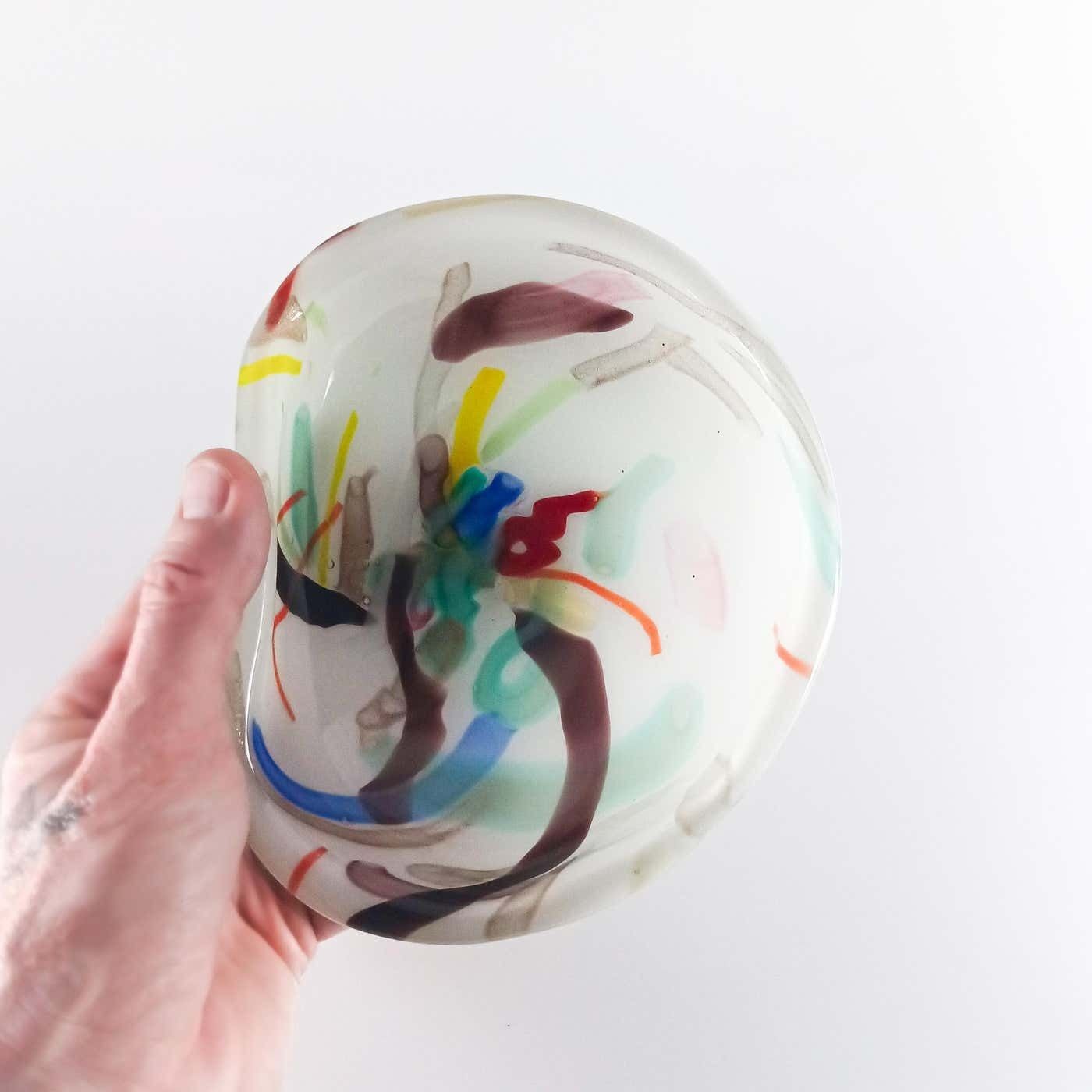 Murano Lattimo And Aventurine Glass Bowl Attributed To Fratelli Toso, 1960s photo 400.0