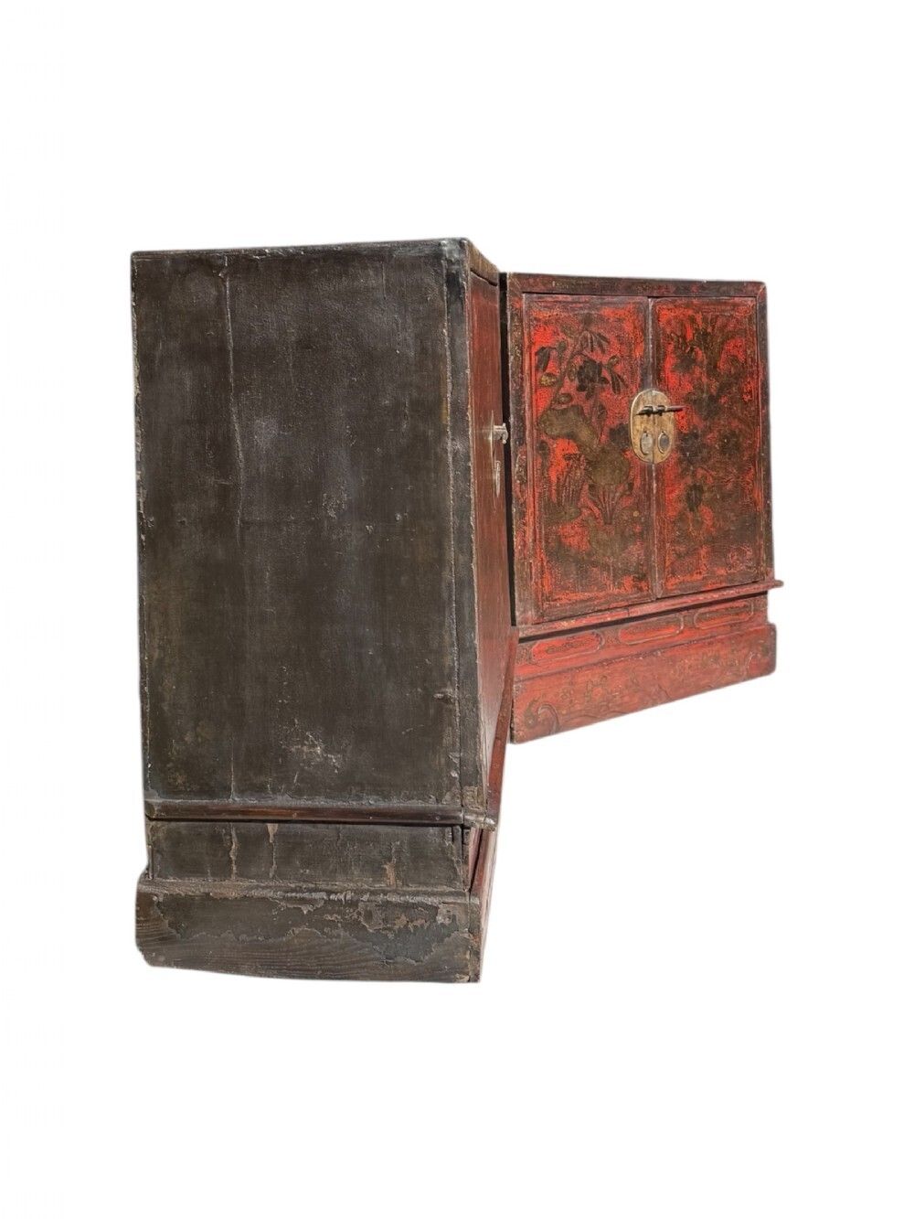 Pair Of Antique 19thc Chinoiserie Lacquered Side Cabinets photo for sale