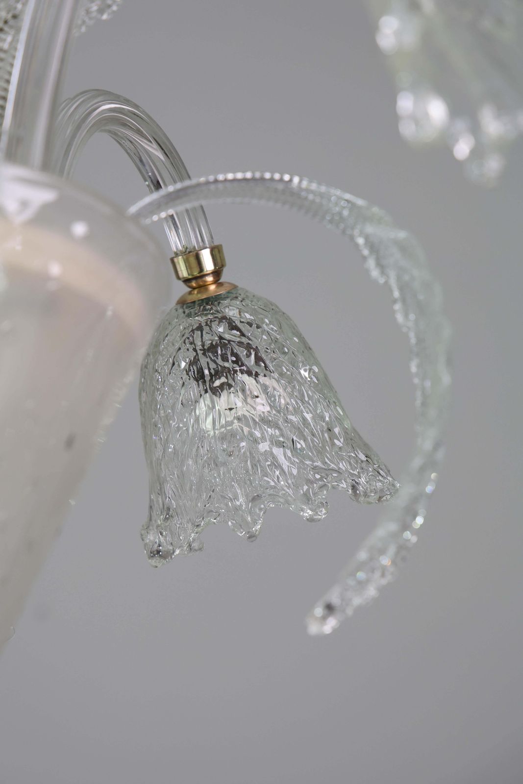 Italian Art Deco Chandelier By Barovier & Toso "Bubble" Murano Glass, 1940s photo buy