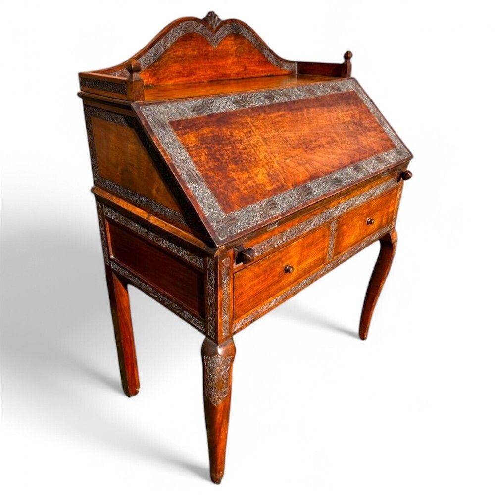 19th Century Anglo Indian Hardwood Fall Front Desk photo for sale
