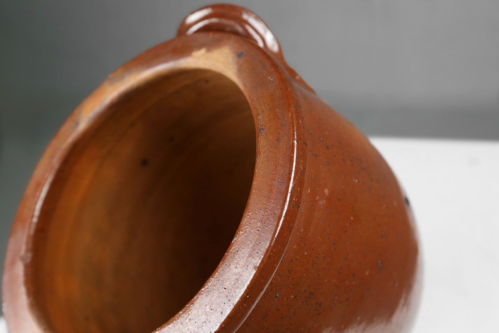 Large Glazed Brown Ceramic Pot, Belgium, 1800s photo buy