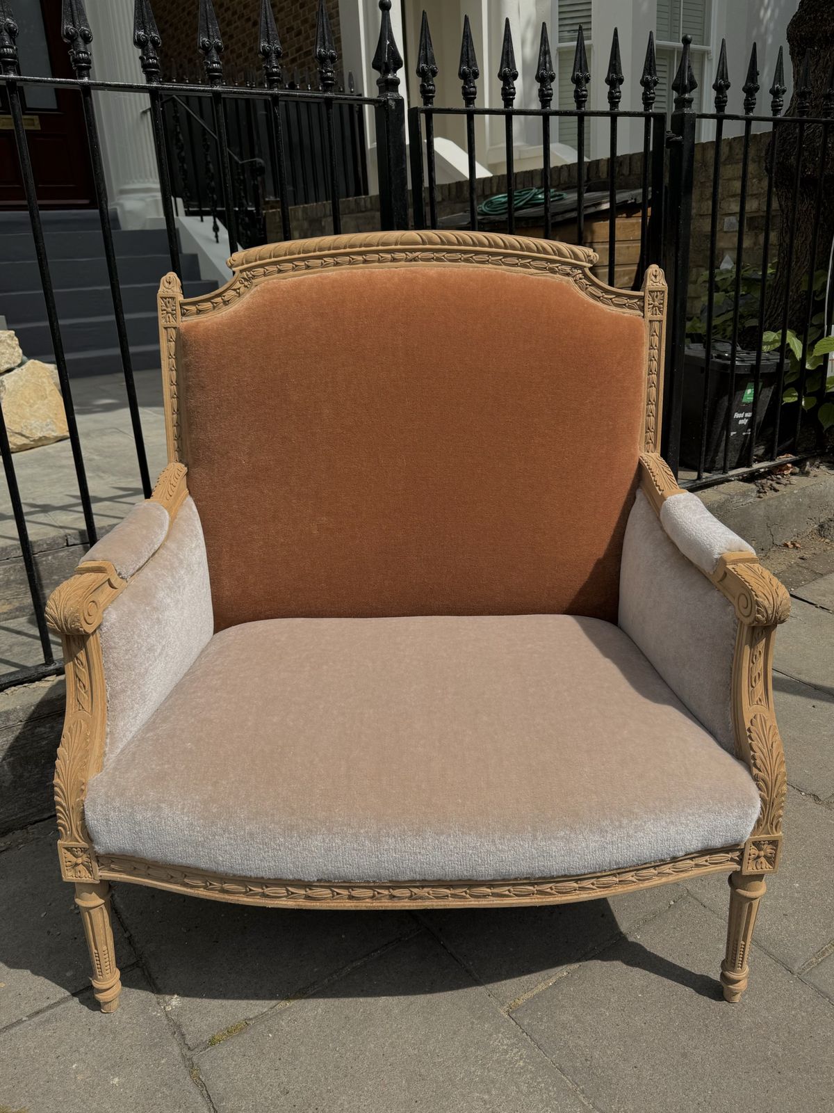 1900s French Louis XVI Mohair Upholstered Settee Bench photo Furniture
