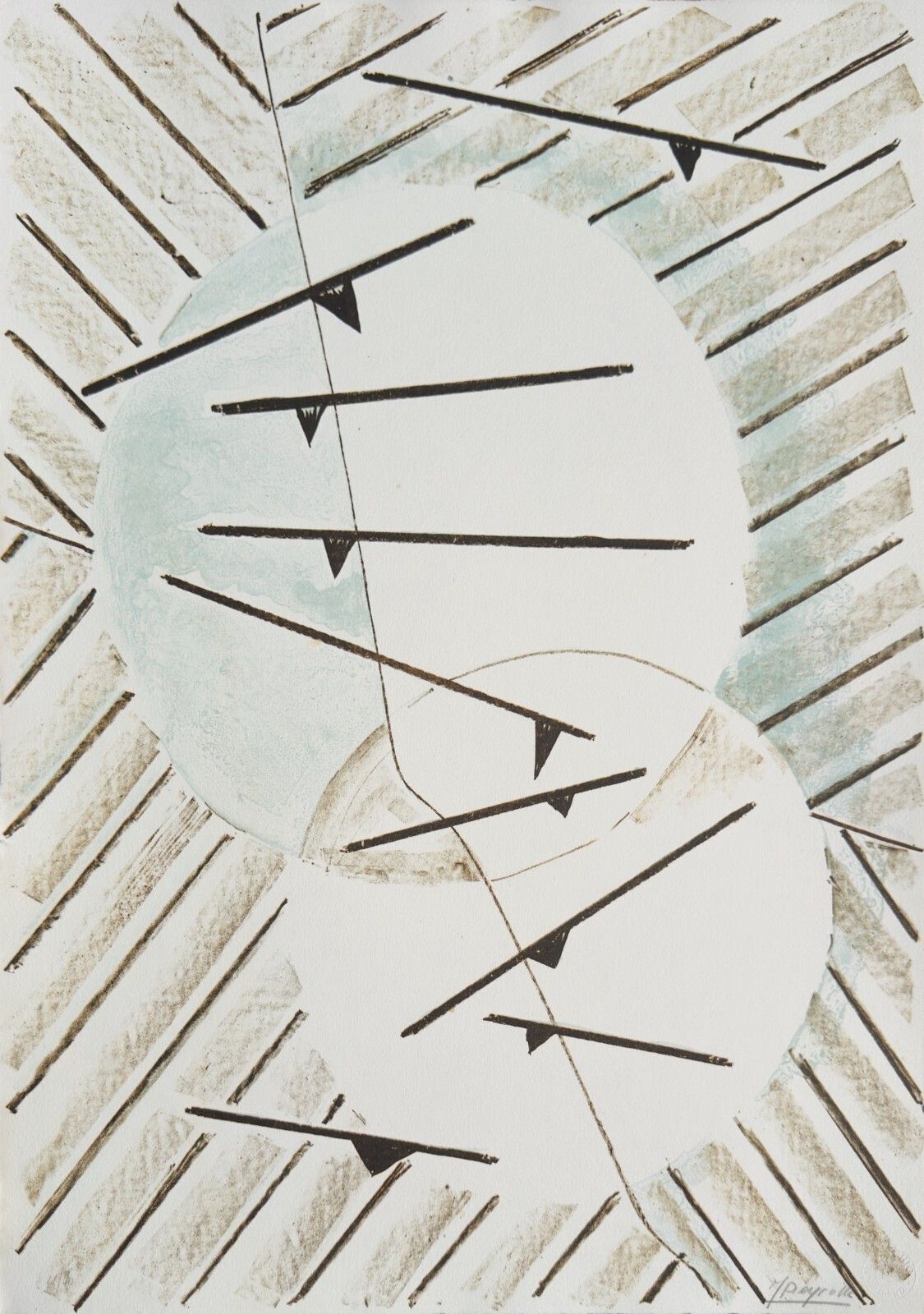 Jean Deyrolle   Original Lithograph Signed Numbered Carbo 1964 Abstract Art.