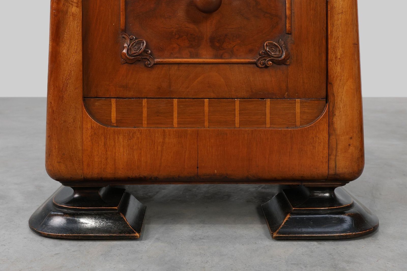 Art Deco Wooden Nightstands, Italy, 1920s, Set Of 2 photo vintage
