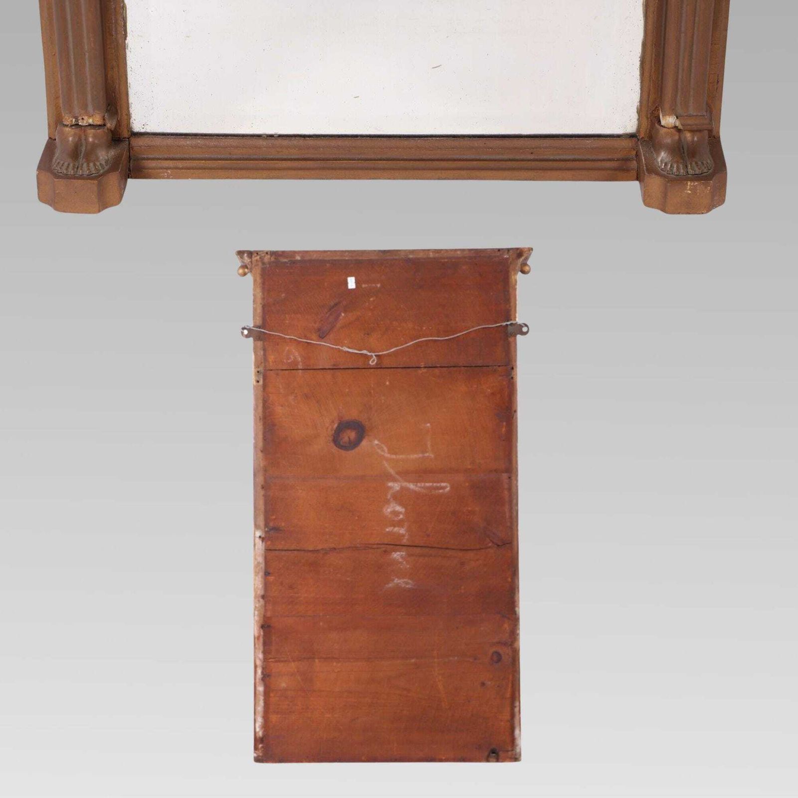 Stunning Antique 19th Century Gilt Framed Pier Mirror W Egyptian Revival Columns photo for sale