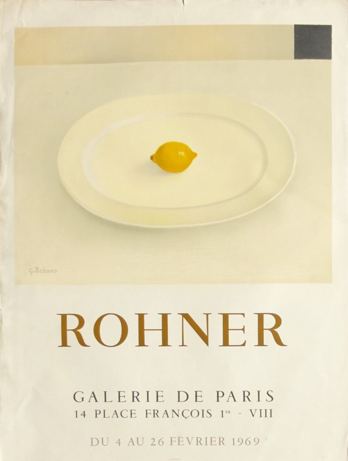 Georges Rohner   Lithographic Poster Poster Still Life Expo 1969 Paris Mourlot.