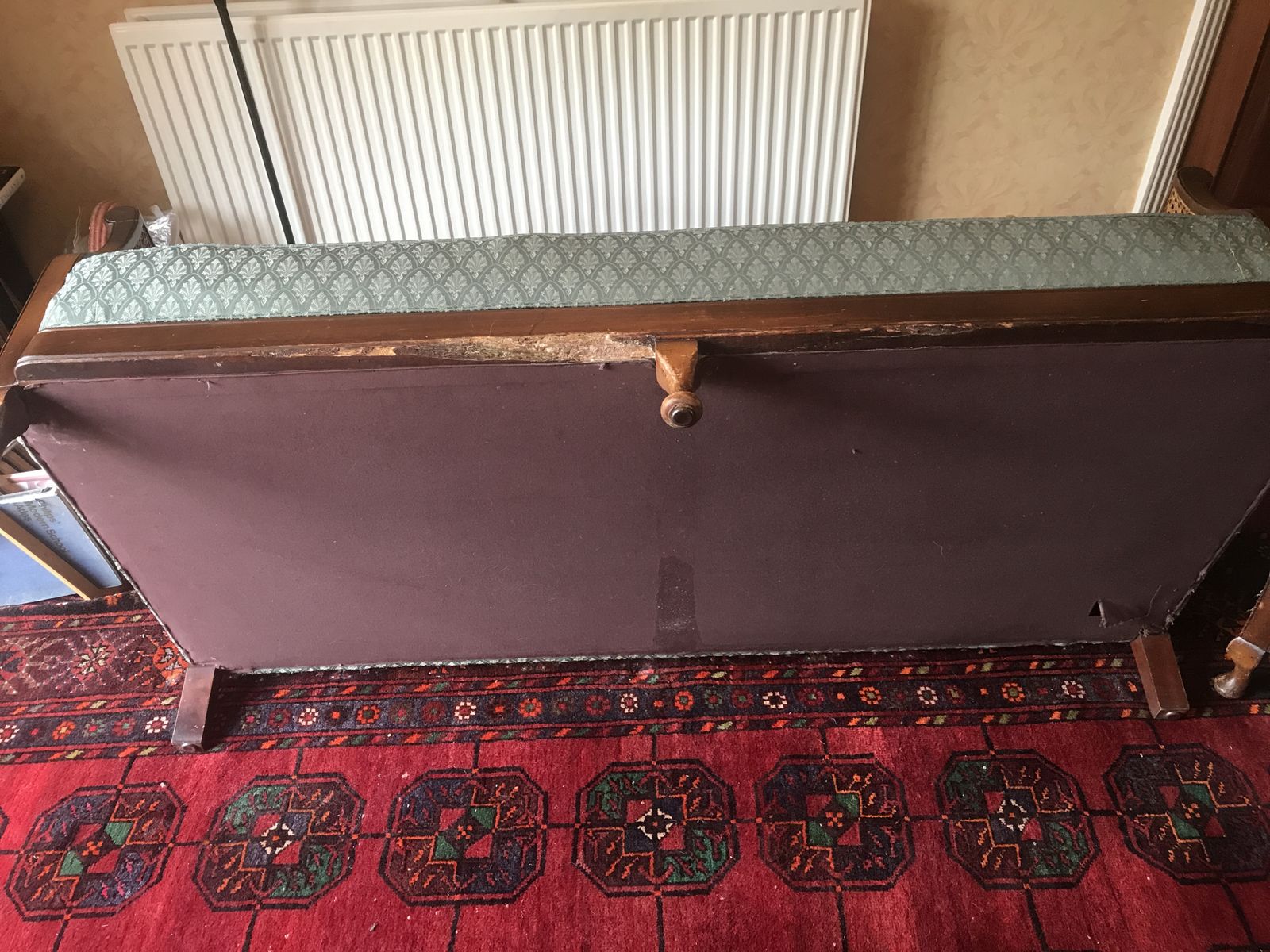 Bergere Sofa And Two Arm Chairs In Need Of Some Restoration. photo vintage