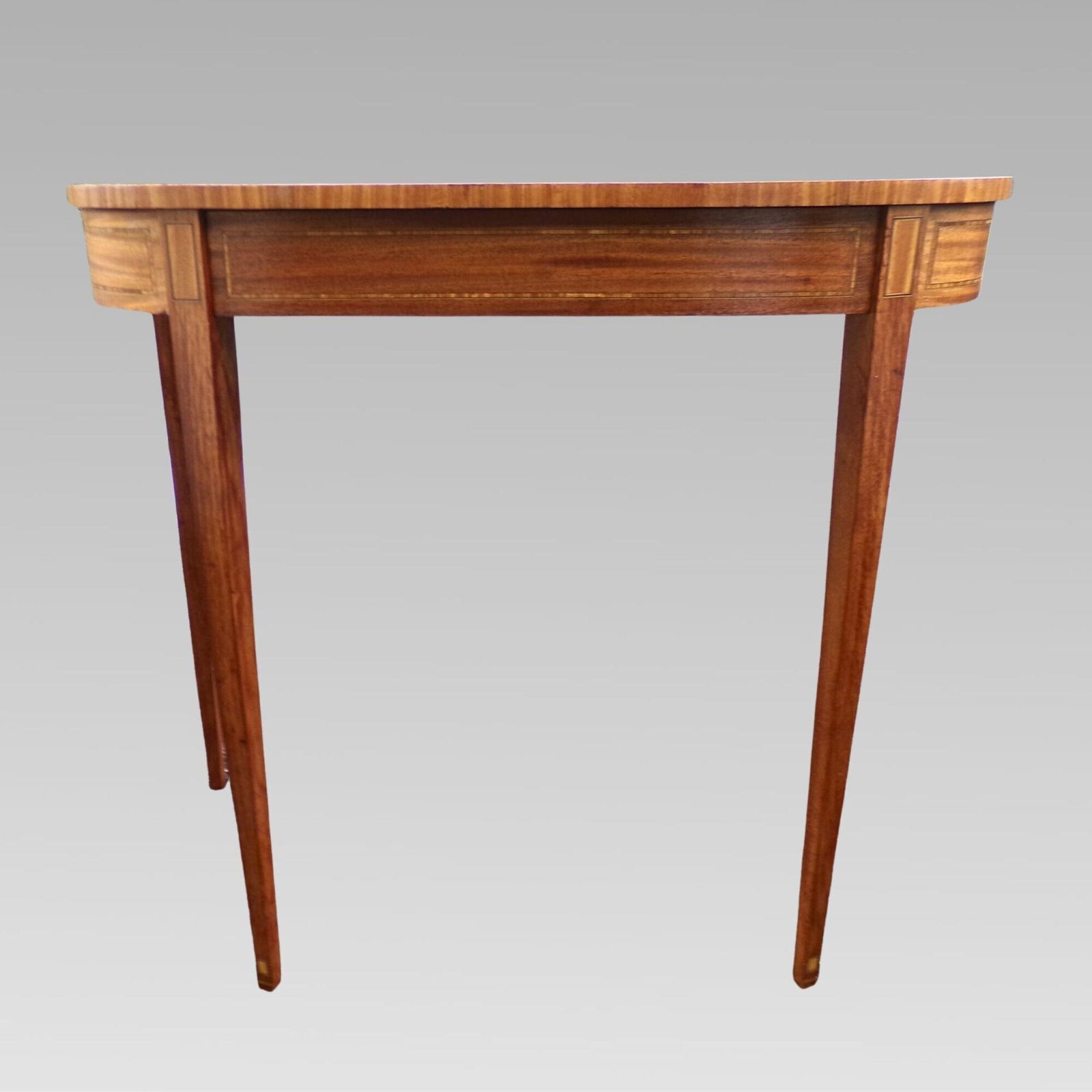 Exceptional Quality Satinwood & Crossbanded Georgian Style Hall Or Console Table photo vinterior