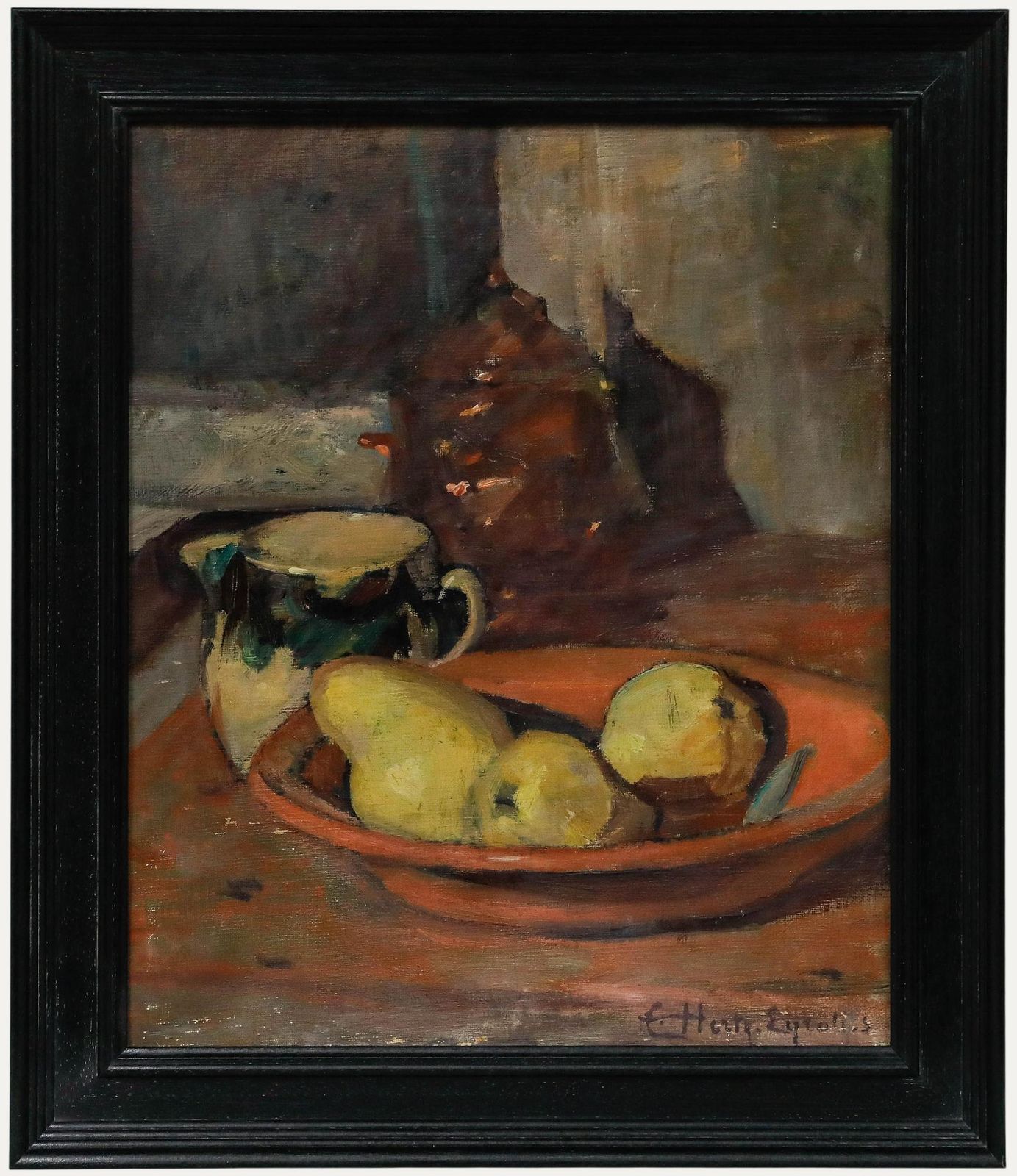 Cecile Hertz Eyrolles (1875 1974)   Framed Oil, A Bowl Of Quinces