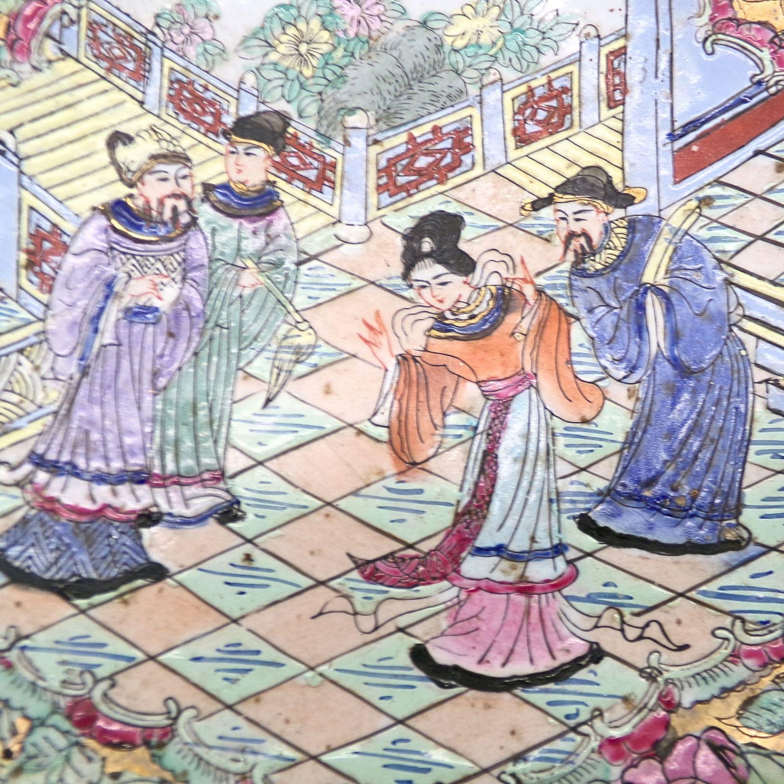 Stunning Antique Oriental Chinese Da Qing Guangxu Nian Zhi Famille Rose Bowl photo buy