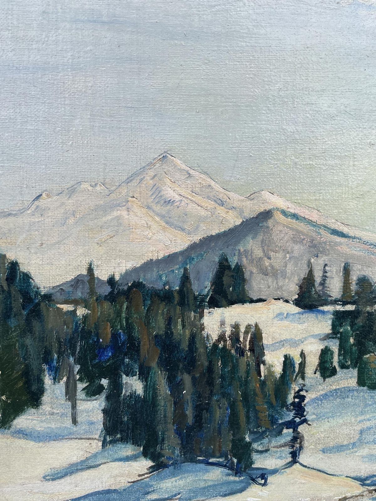 Snowy Alpine Landscape Oil On Canvas   Harald Tillberg photo buy