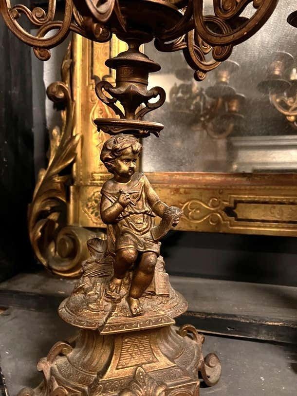 Pair Of Finely Chiseled Gilt Bronze Candlesticks, Italy photo 1599.0