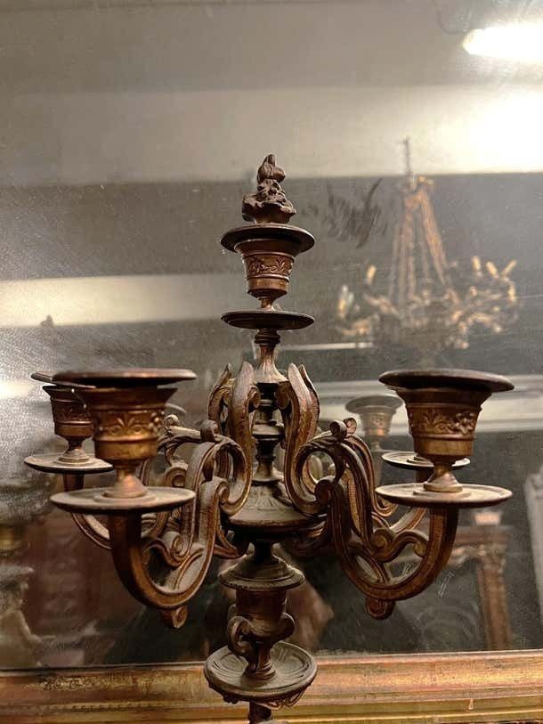 Pair Of Finely Chiseled Gilt Bronze Candlesticks, Italy photo buy