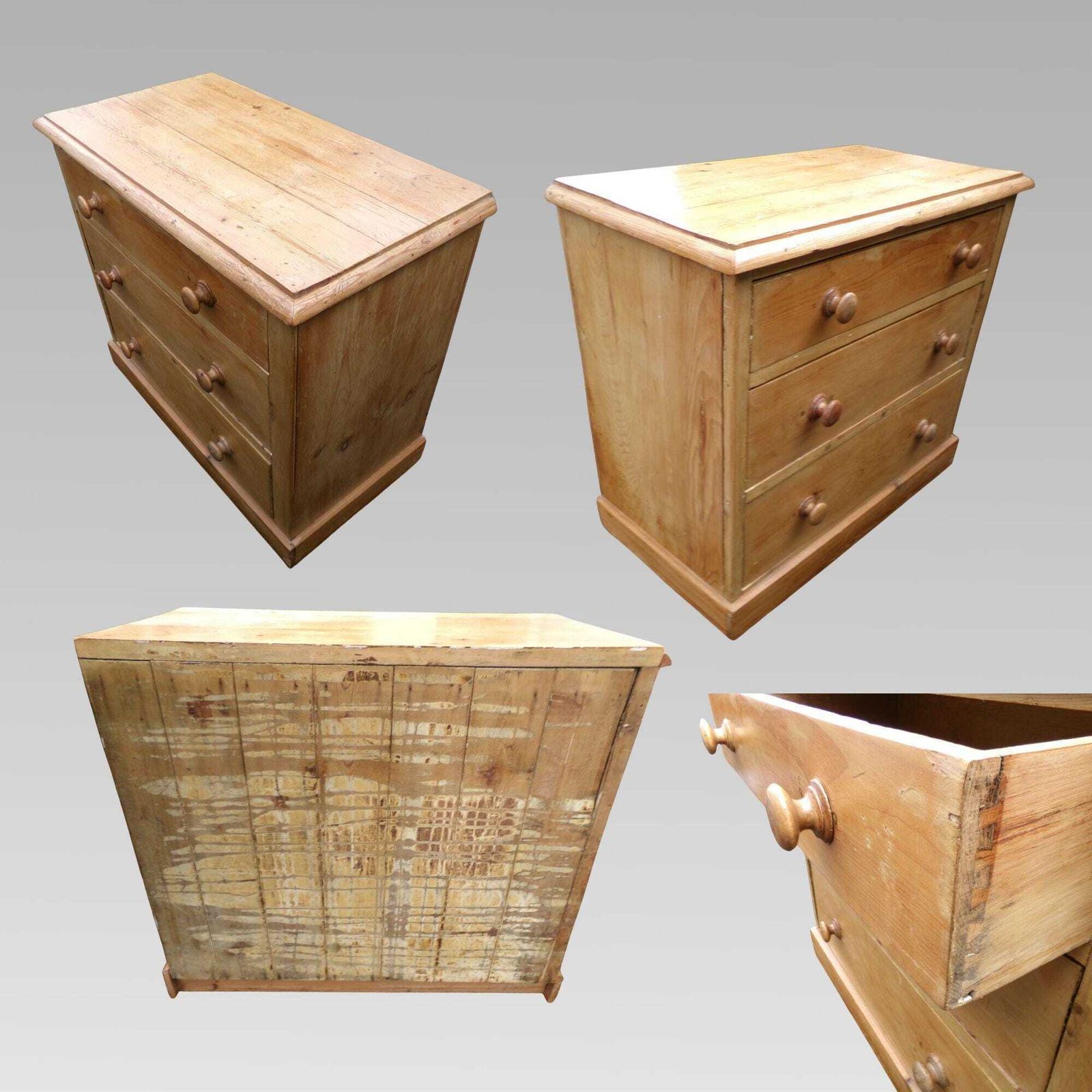 Charming Antique 19th Century Victorian Pine Chest Of Drawers photo for sale