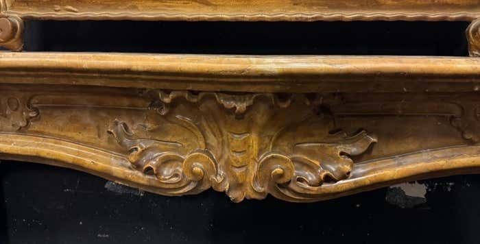 Siena Yellow Marble Fireplace Frame, Carved, Italy photo 6039.0