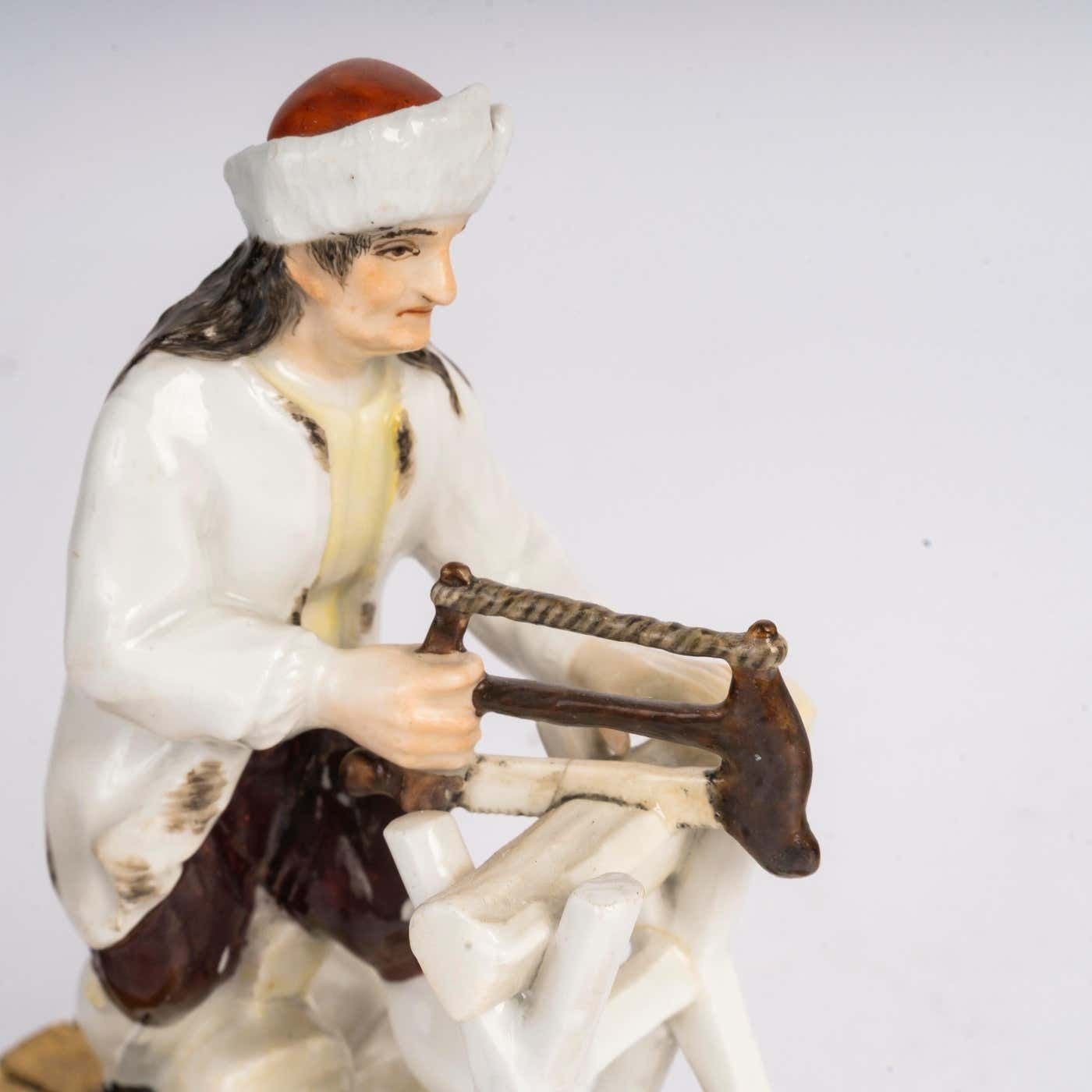 Meissen Porcelain Sculpture Depicting A Russian Peasant, 18th Century. photo vinterior