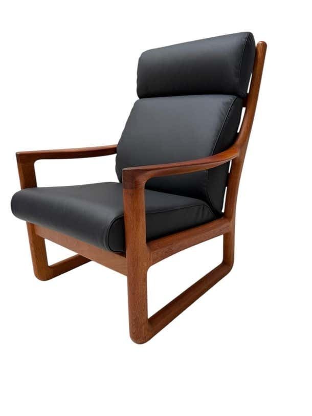 Furniture Mid Century Modern Chairs And Hocker By Johannes Andersen For Silkeborg, 1960s photo