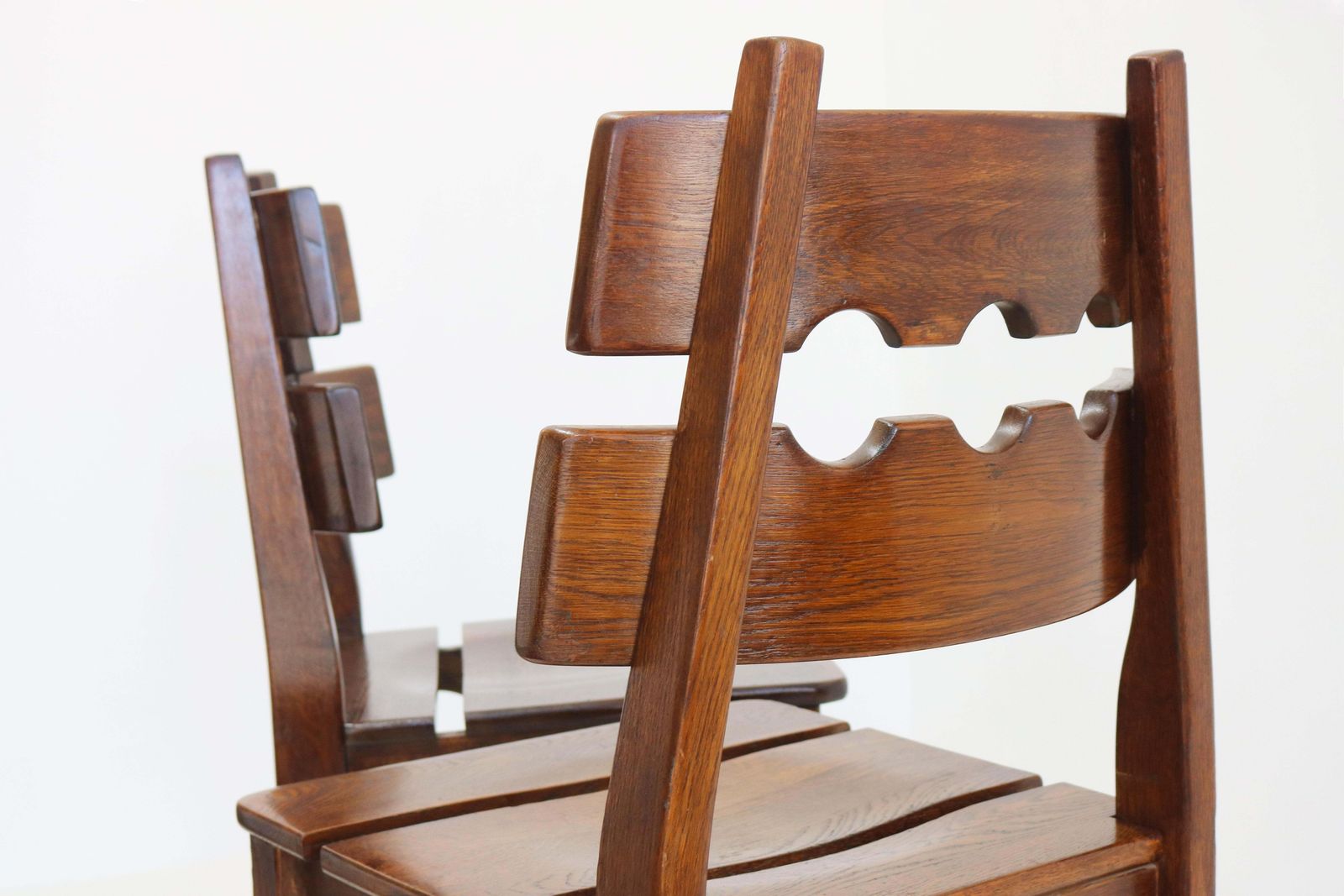 Set Of 6 Rare Early Razor Back Brutalist Chairs By Henning Kjaernulf Razor Blade photo 6084.0