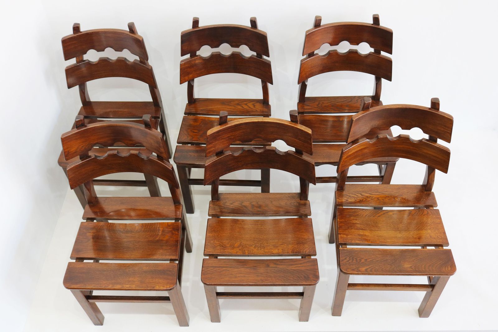 photo furniture Set Of 6 Rare Early Razor Back Brutalist Chairs By Henning Kjaernulf Razor Blade