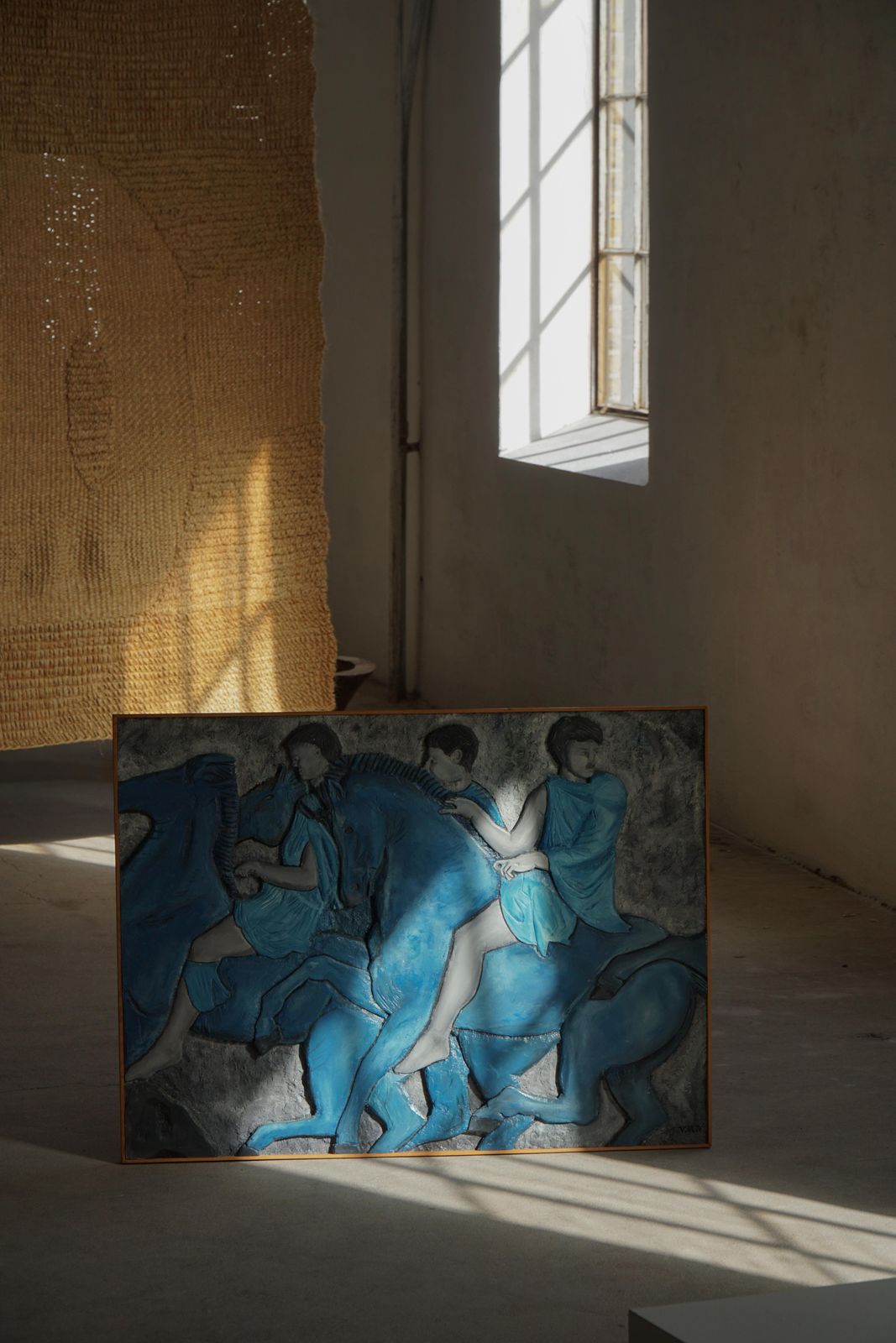 European Mid 20th Century, Modern Wall Relief With Figural Motif photo for sale