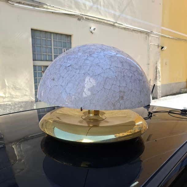 photo vintage Ludovico Diaz De Santilana “ Medusa” Table Lamp Brass Glass 1960 Italy