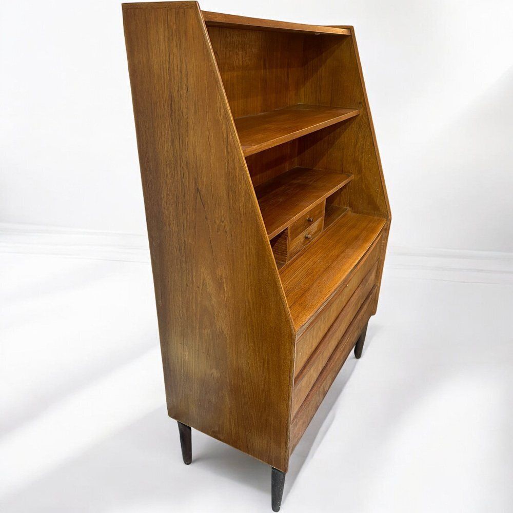 Scandinavian Secretaire In Teak, 1960s photo for sale