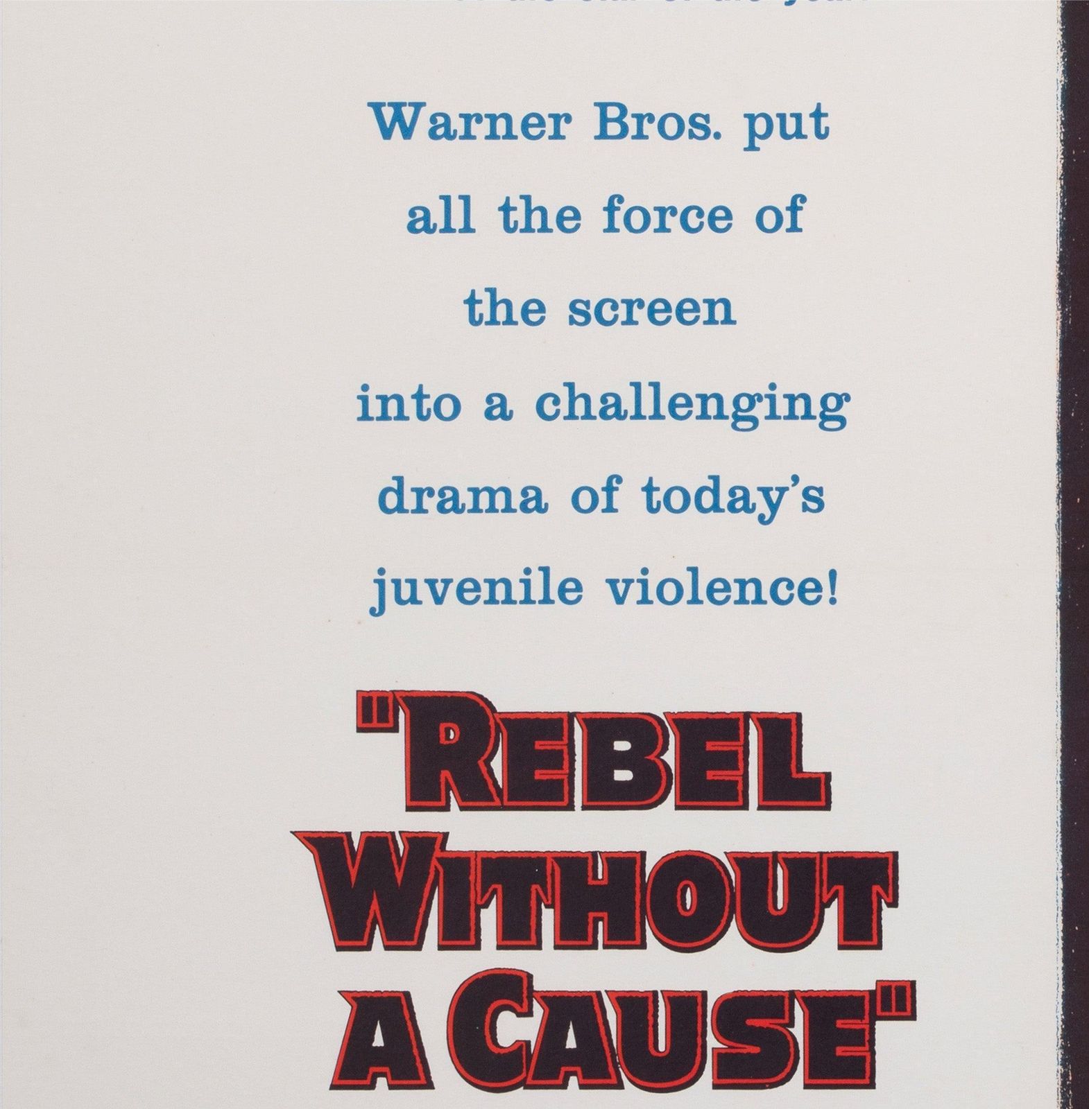 Rebel Without A Cause 1955 Us 1 Sheet Film Poster photo 5227.0