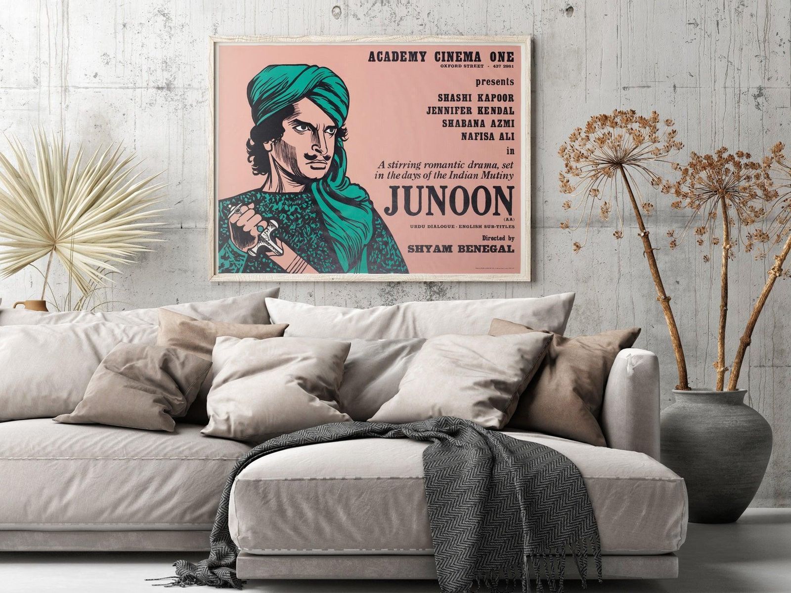 Junoon 1979 Uk Quad Academy Cinema Film Poster, Peter Strausfeld photo furniture