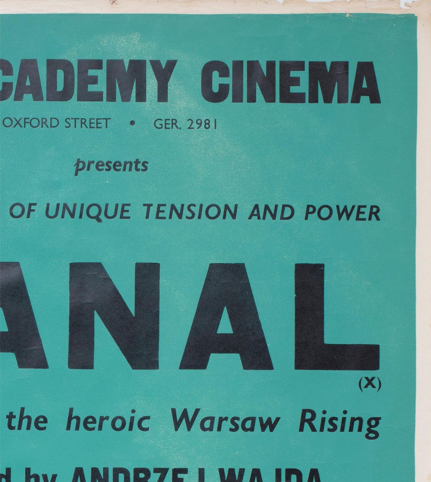 Kanal 1970s Academy Cinema Uk Quad Film Poster, Peter Strausfeld photo 1560.0