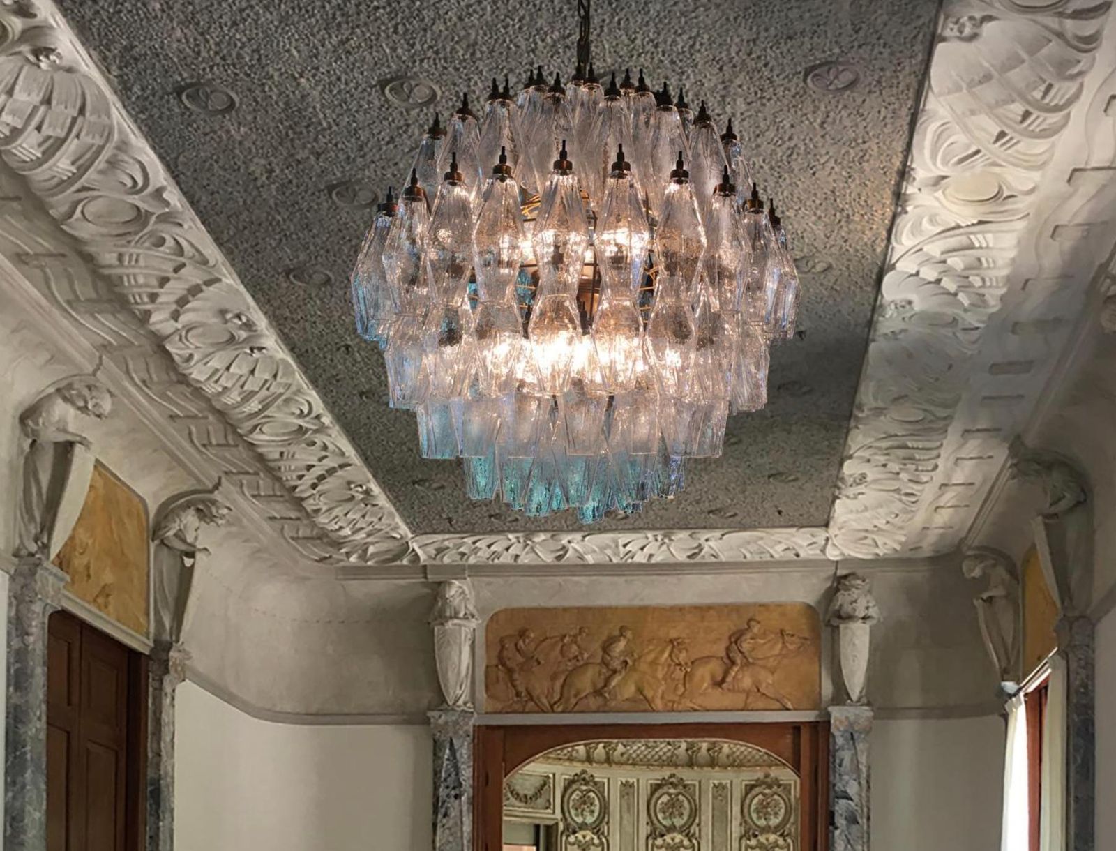 Spherical Murano Chandeliers, 1990s photo vintage