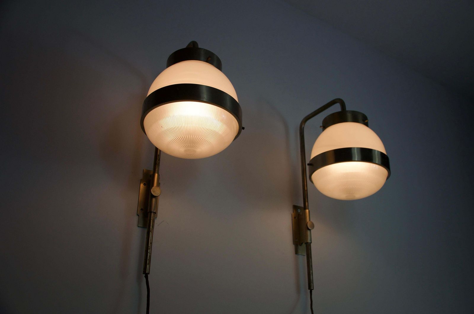 Lighting Pair Of Delta Wall Lamps By Sergio Mazza For Artemide, Italy, 1960s photo