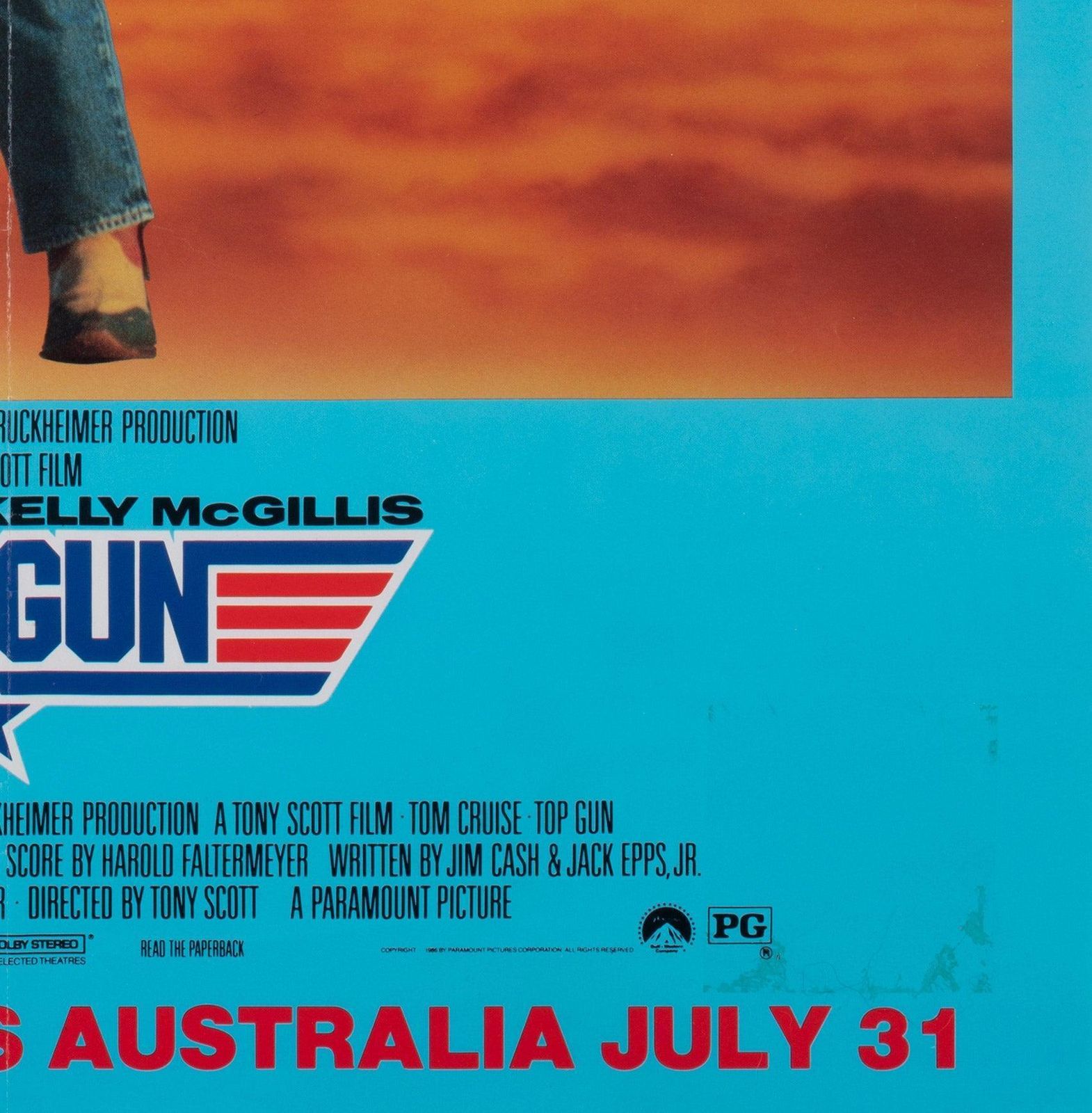 Top Gun 1986 Australian Advance Film Poster photo buy