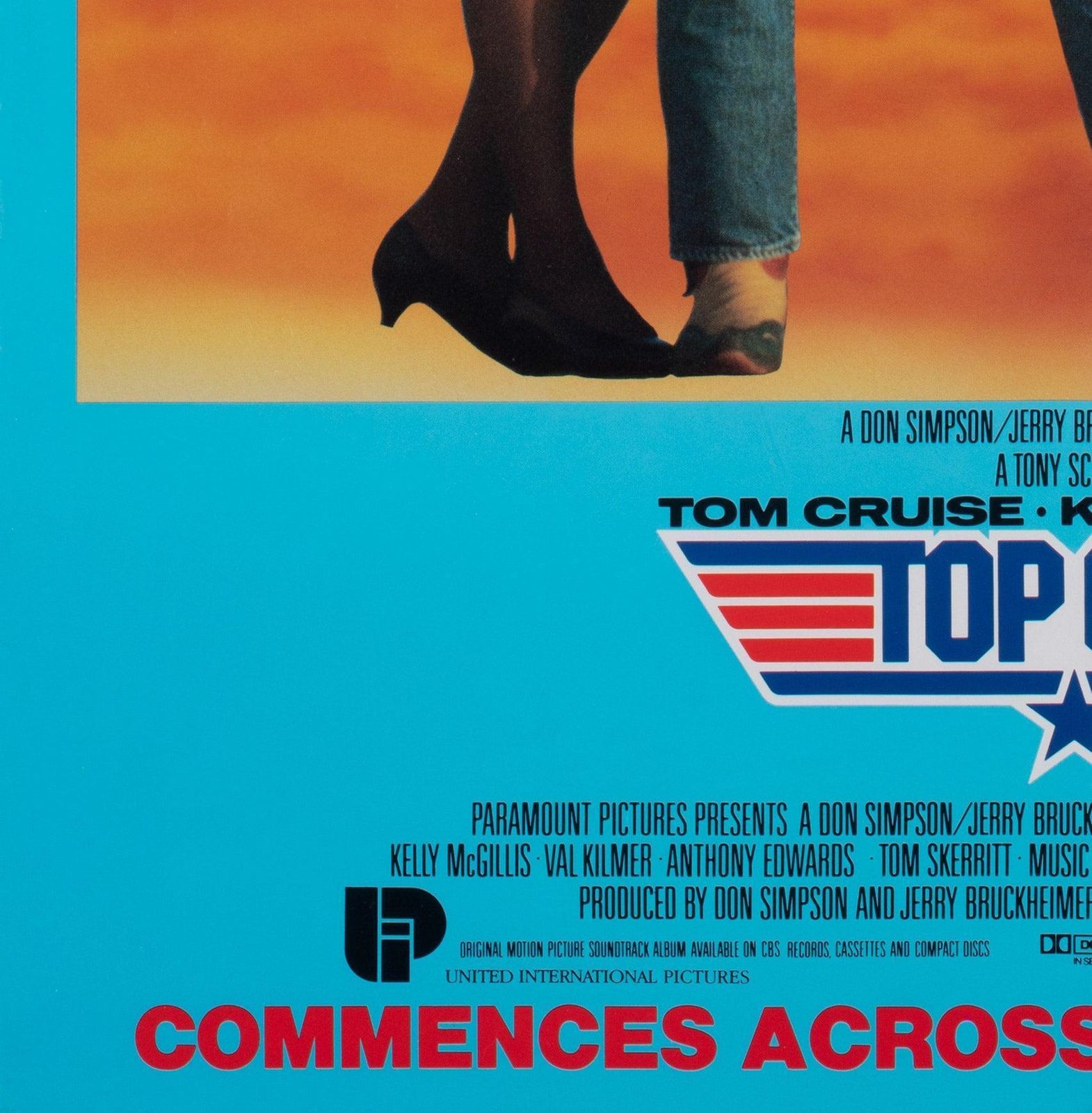 Top Gun 1986 Australian Advance Film Poster photo vintage