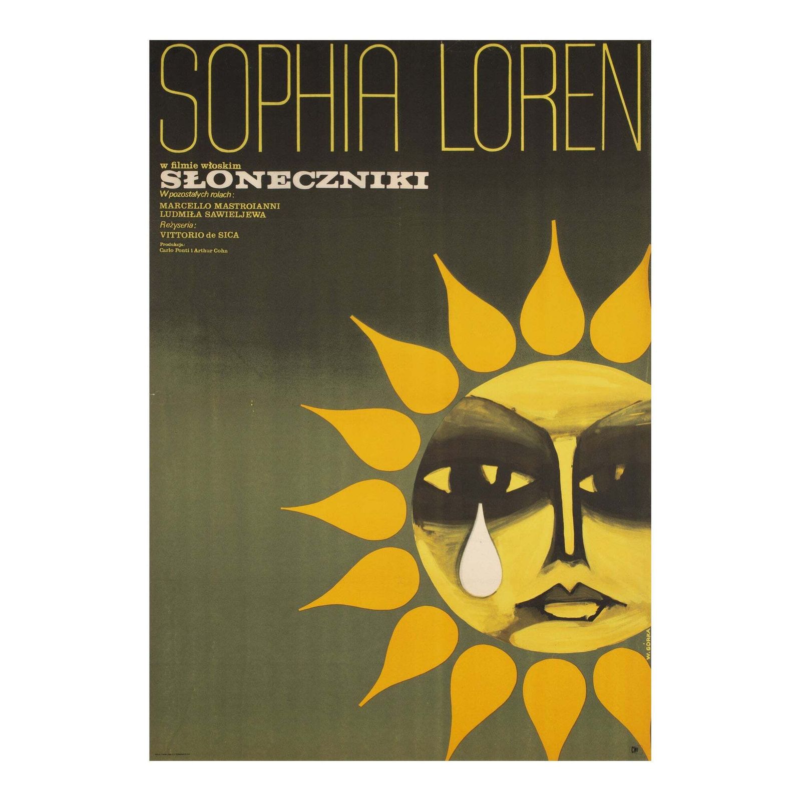 Sunflower 1971 Polish A1 Film Poster, Wiktor Gorka