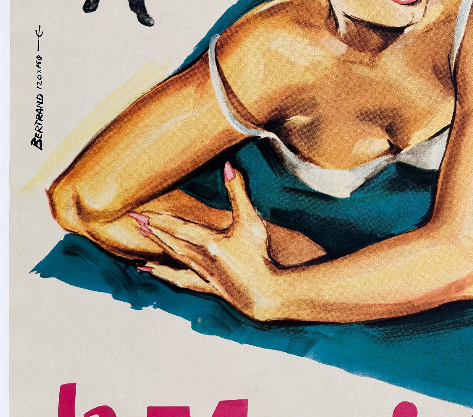 The Bride Is Much Too Beautiful 1956 French Grande Film Poster, Andre Bertrand photo 2121.0