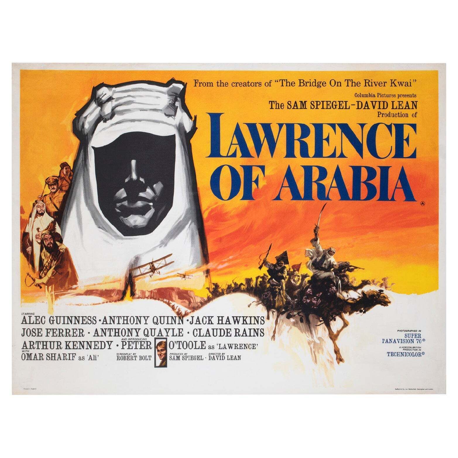 Lawrence Of Arabia 1962 Pre Oscars Uk Quad Film Poster, Georges Kerfyser