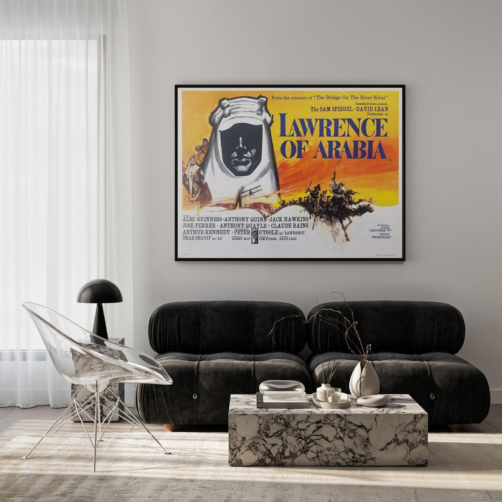 Lawrence Of Arabia 1962 Pre Oscars Uk Quad Film Poster, Georges Kerfyser photo furniture