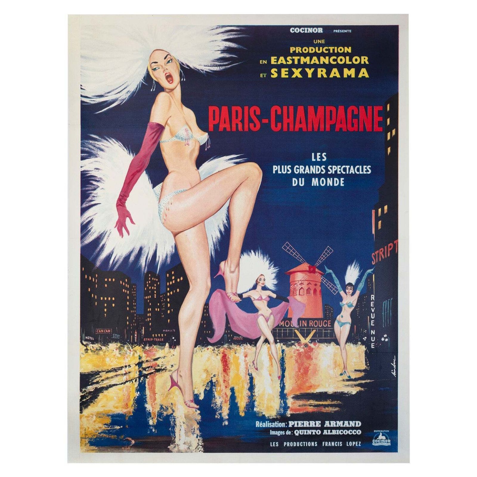 Paris Champagne 1964 French Grande Film Poster, Sinclare