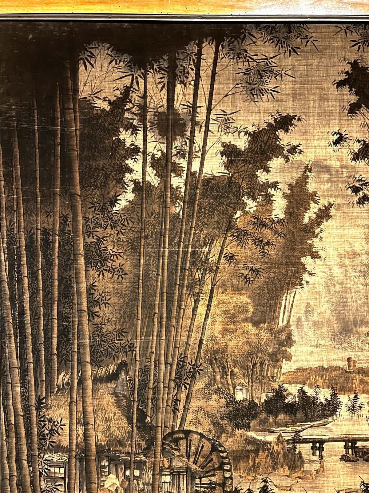 Tapestry On Canvas Depicting Landscape, Provenance Japan photo for sale