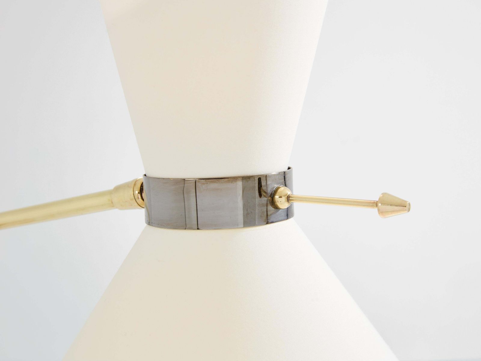 photo furniture Maison Lunel Diabolo Brass Gunmetal Floor Lamp 1950s