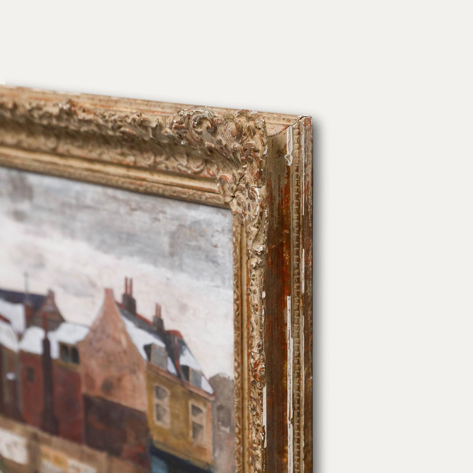 Tadeus Van Eijsden (1900 1980)   Framed Oil, Snow Day By The Canal photo vinterior