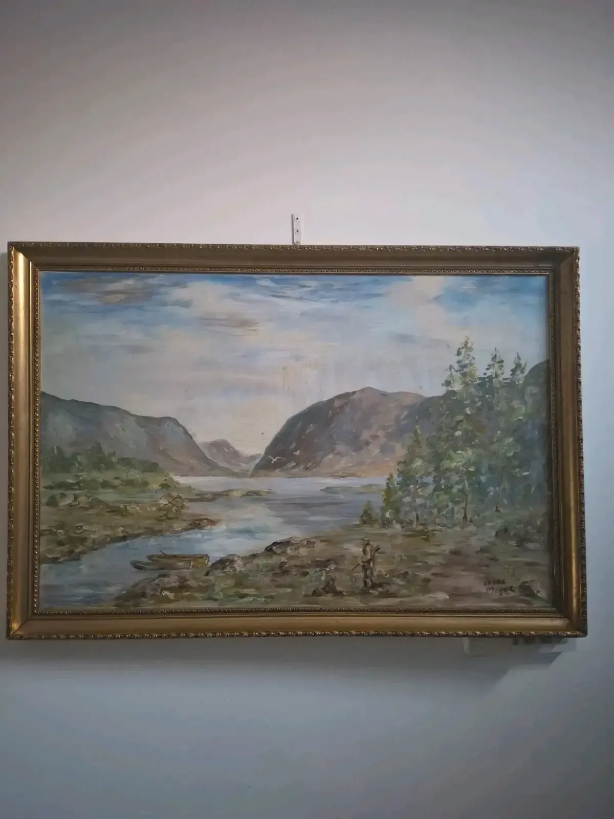 Vintage Original Oil Painting On Canvas By Isaac Magee Northern Ireland photo furniture